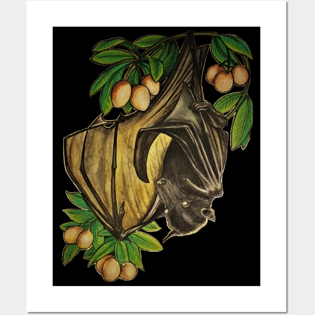 Fruit Bat Wall Art by GnarlyBones